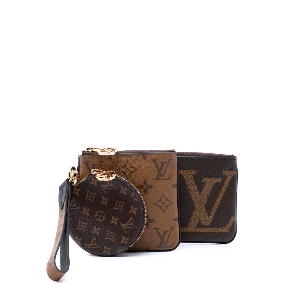 Pre-Loved Louis Vuitton Monogram Reverse Giant Trio Set Pouch